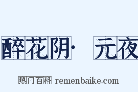 醉花阴·元夜是什么意思的图片